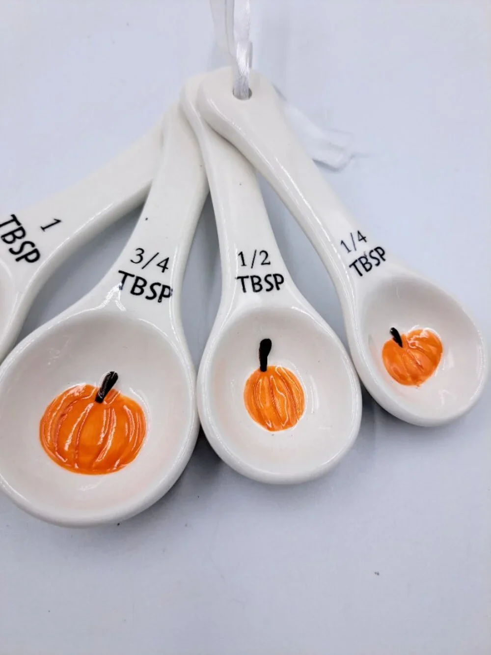 Thanksgiving Fall Rustic Farmhouse Kitchen Pumpkin Spice Ceramic Measuring Spoon